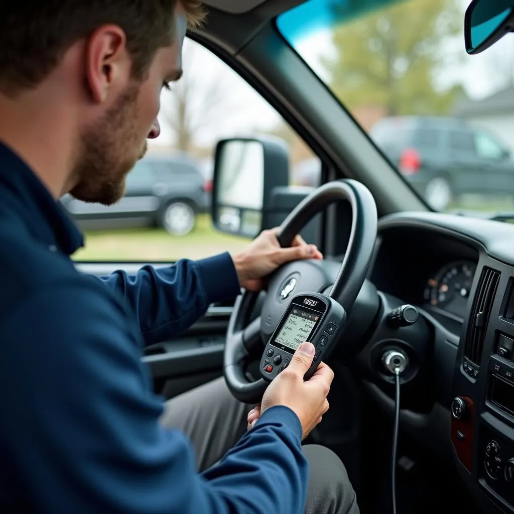 Mechanic Reading OBD Codes in a 2000 Dodge Ram 2500