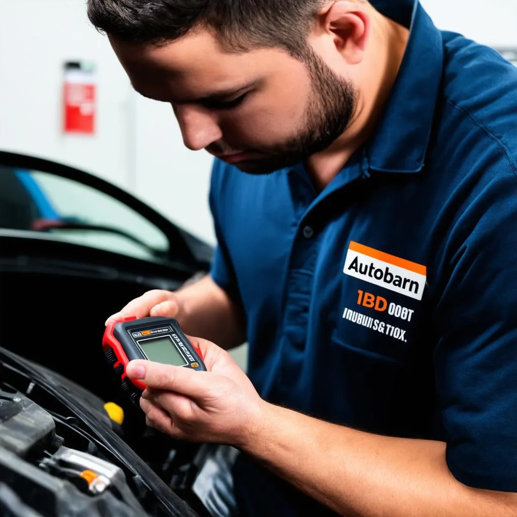 Mechanic Using Autobarn OBD