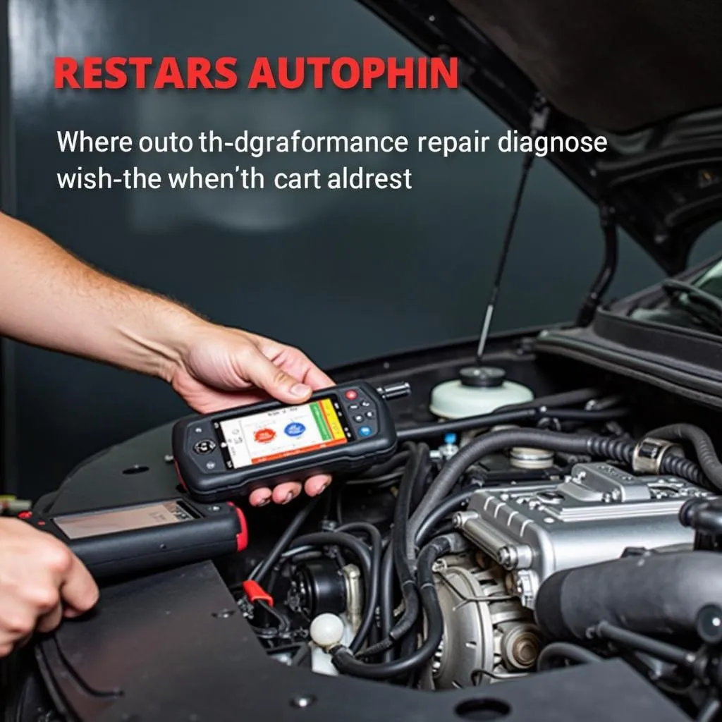 Mechanic Using Autophix OM126P OBD2 Scanner for Car Diagnostics