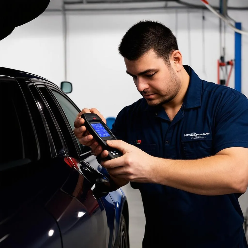 Mechanic Using Diagnostic Tool