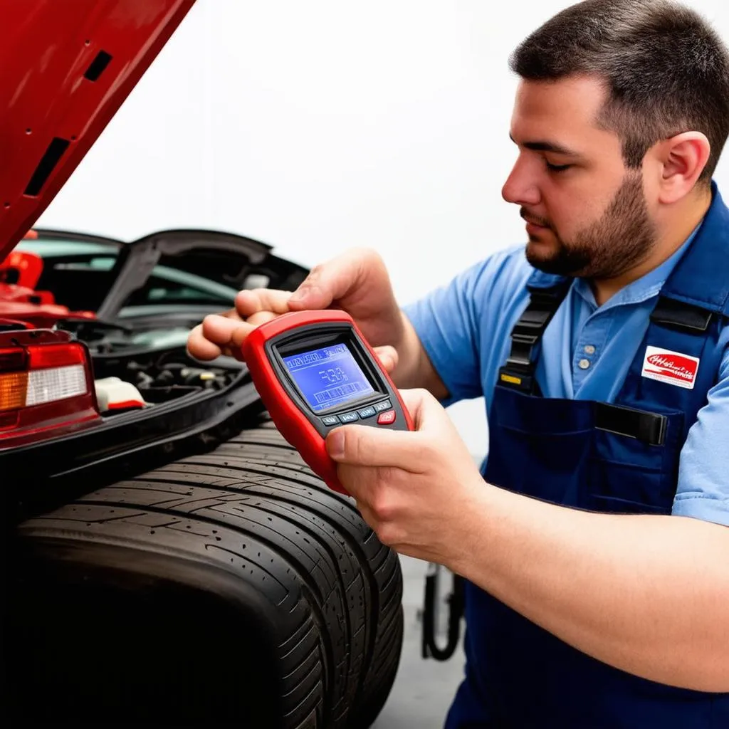 Mechanic using OBD