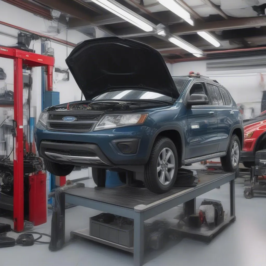 Mechanic using OBD Scanner