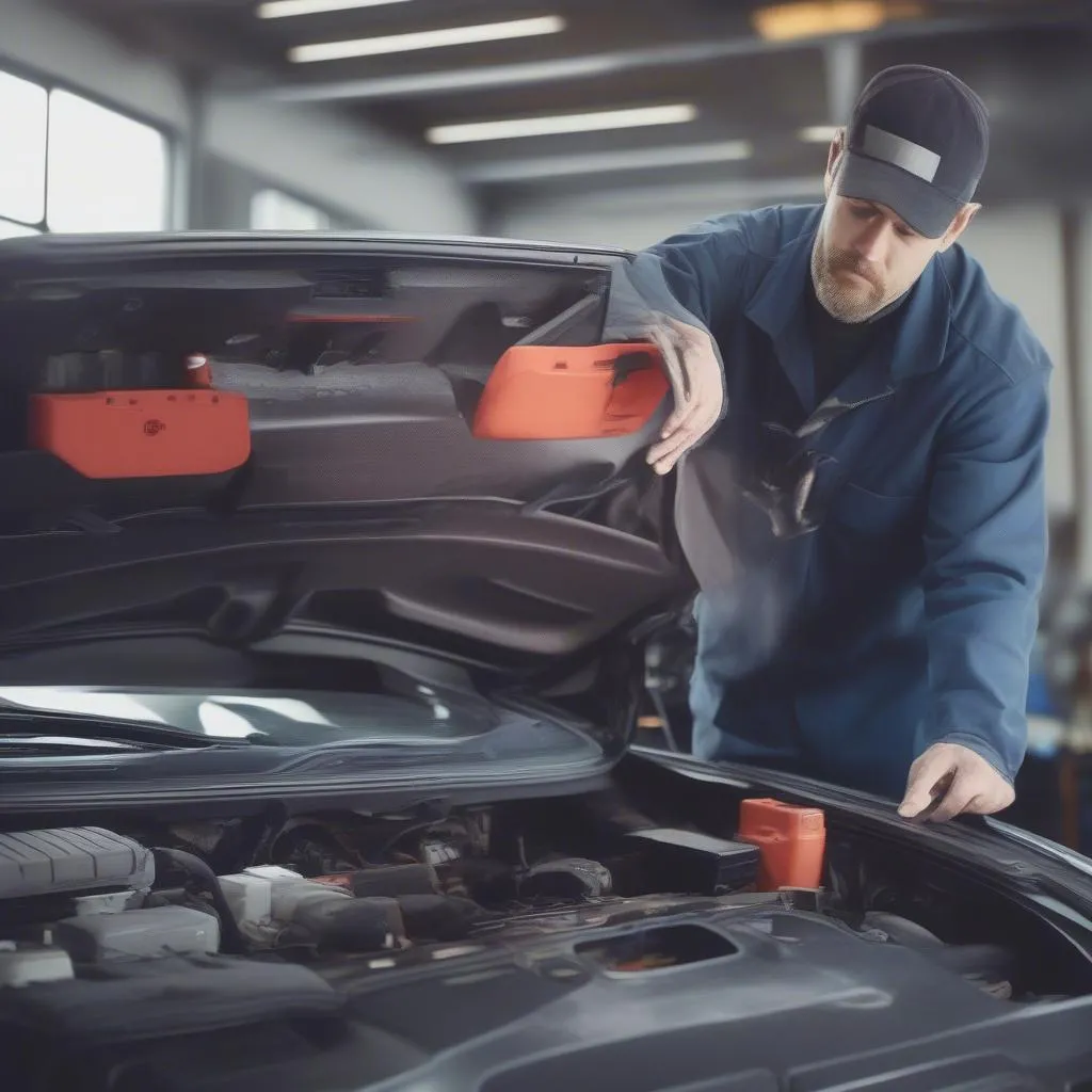 Mechanic with Car