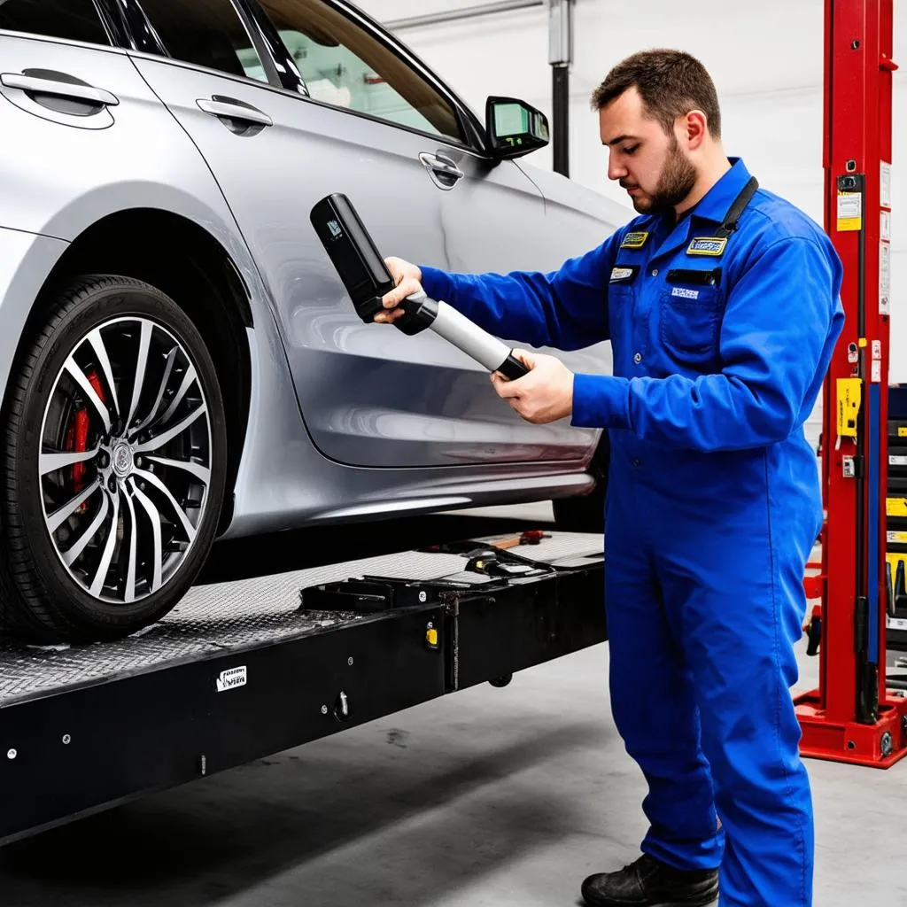 Mechanic Working on European Car