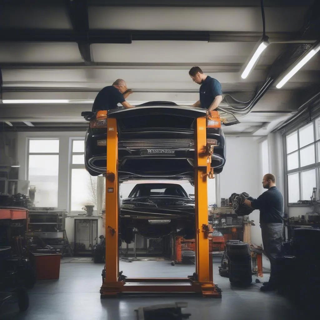 Mechanic Working on a European Car