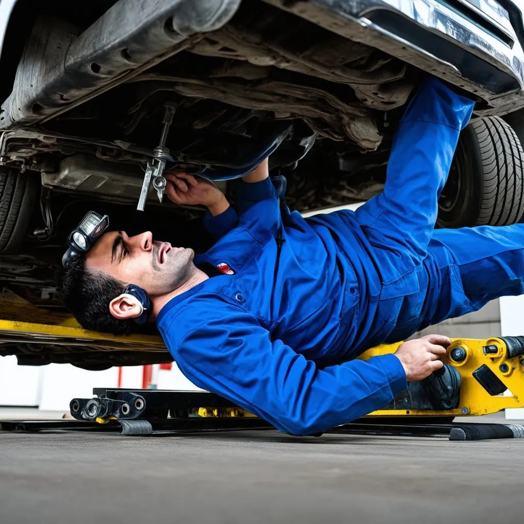 Mechanic Working Under a Car