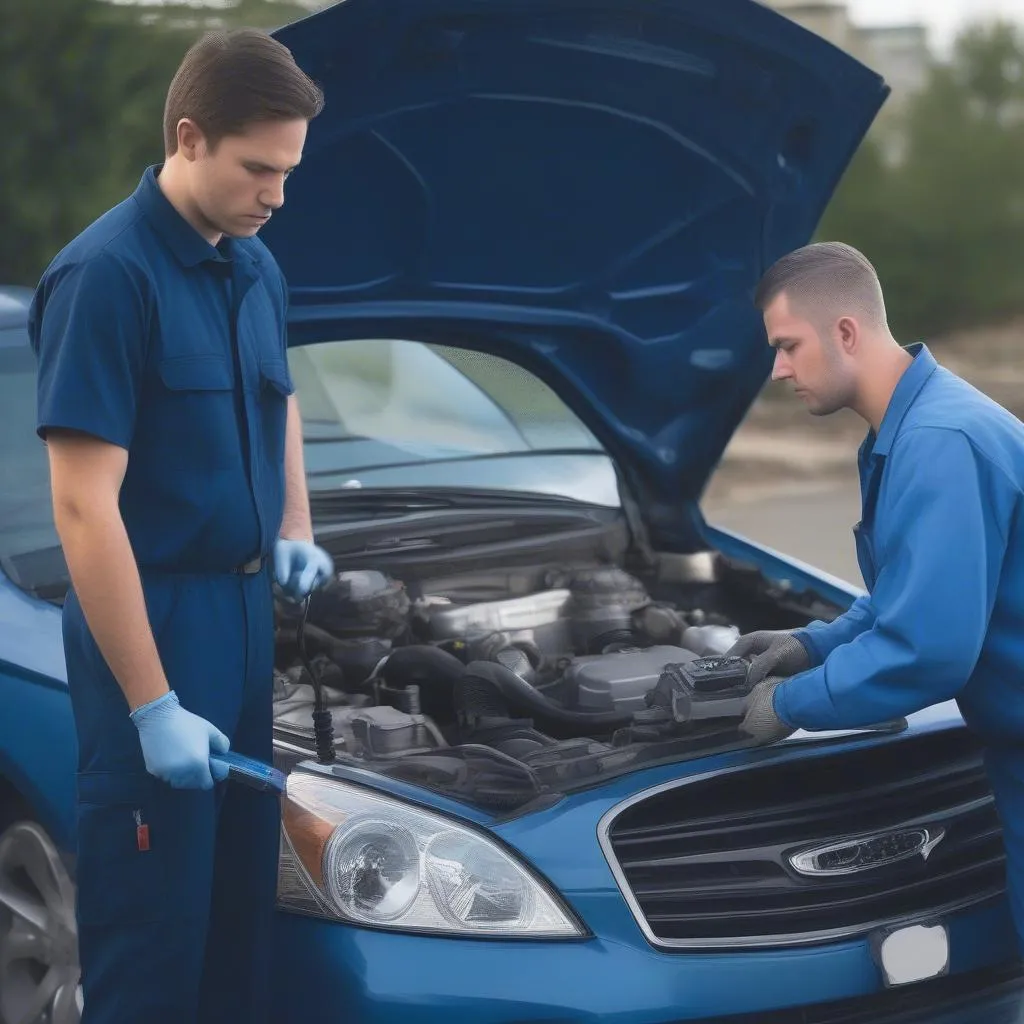 Mechanic Checking Car