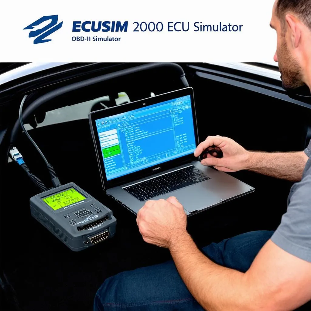 Mechanic using ECUsim 2000