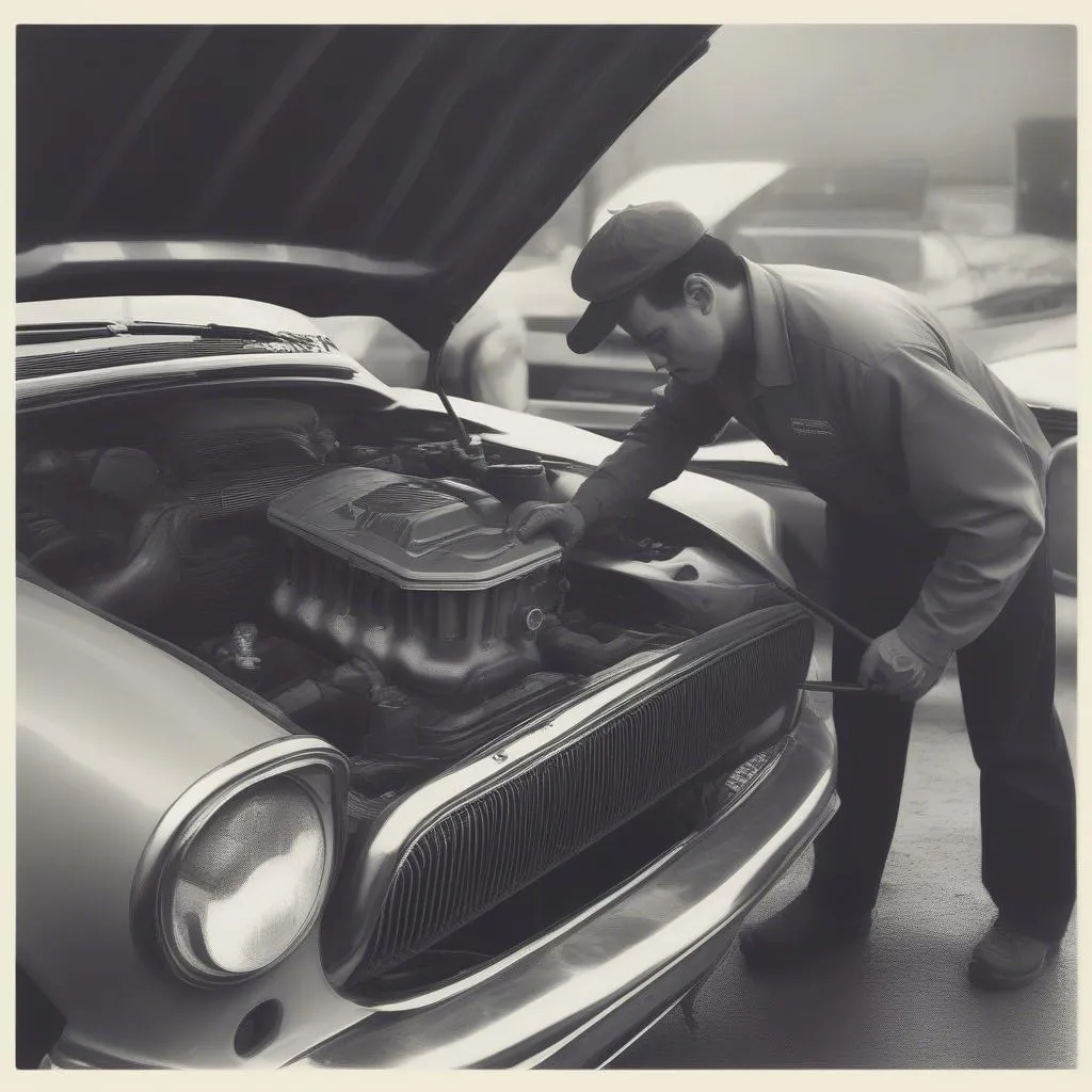 Mechanic Inspecting a Used Car