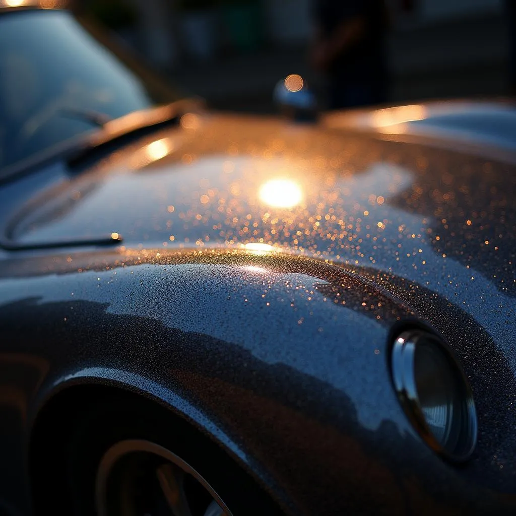 Metallic Car Paint Sparkling in the Sun