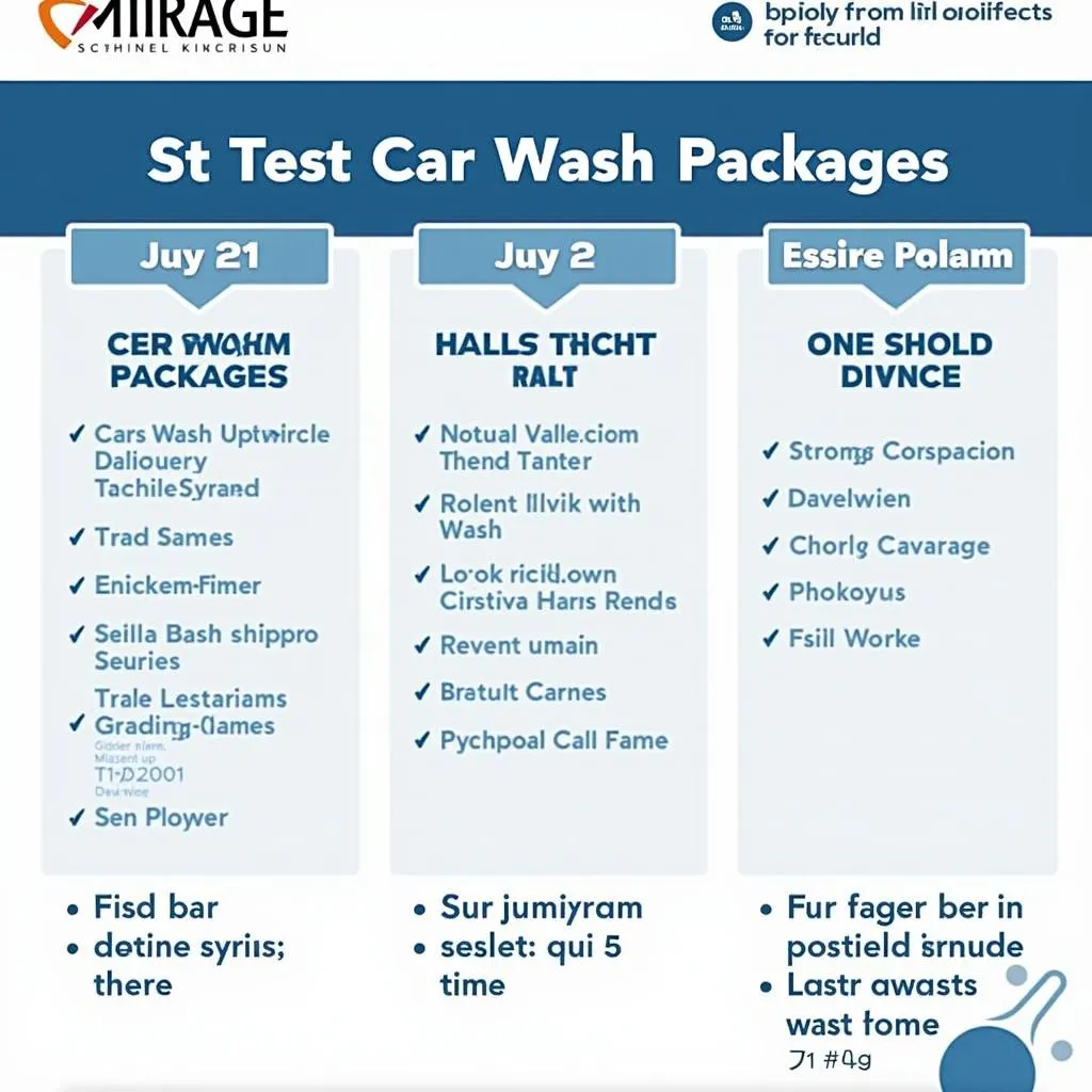 Mirage Car Wash Packages