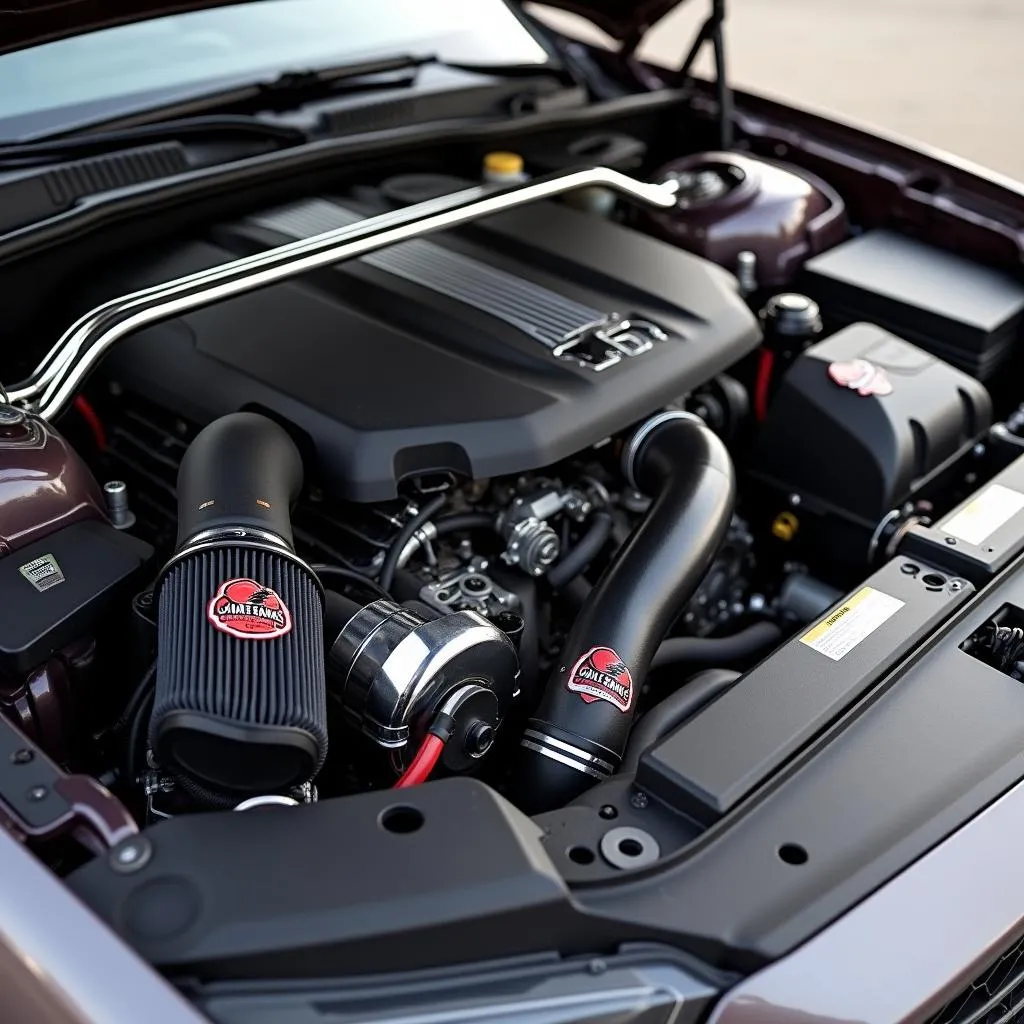 Close-Up of a Car Engine with Gale Banks Components