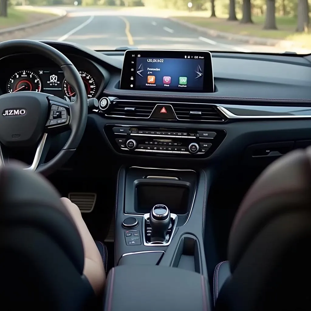 Modern Car Interior with Working Stereo System