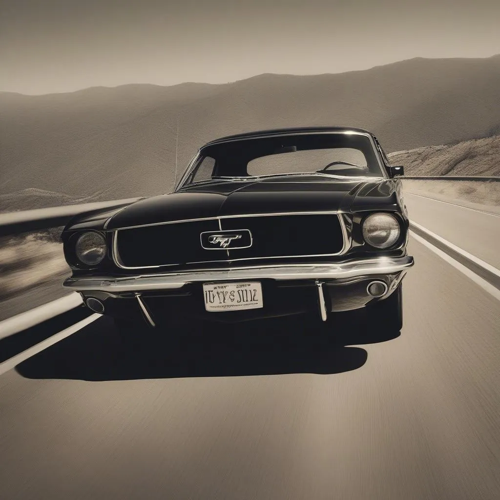 Classic Ford Mustang on a California Highway