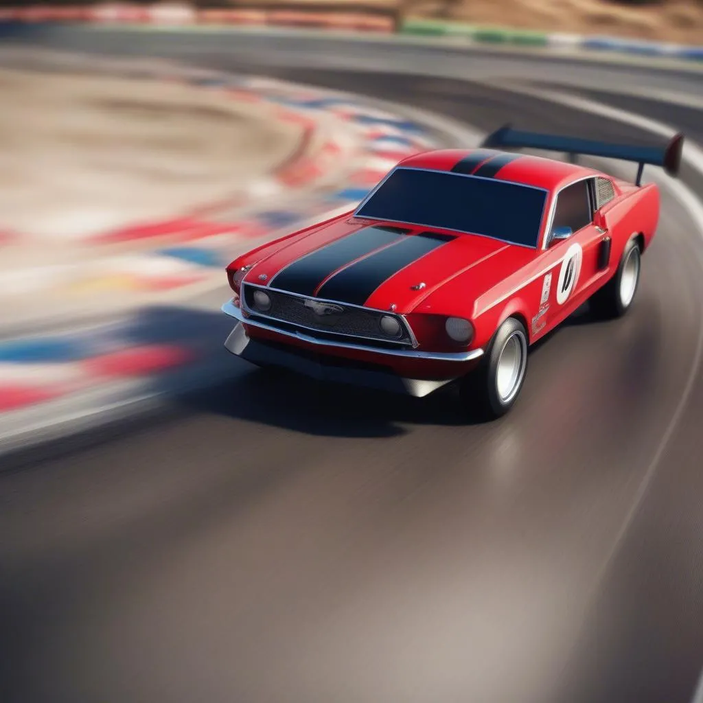 Mustang GT RC car on a race track