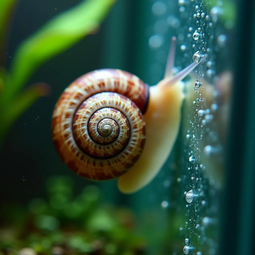 Mystery Snail in Aquarium