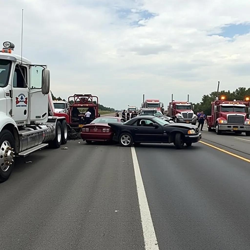 Car accident on a highway in Nampa, Idaho