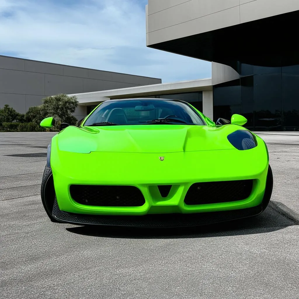 Neon Green Sports Car