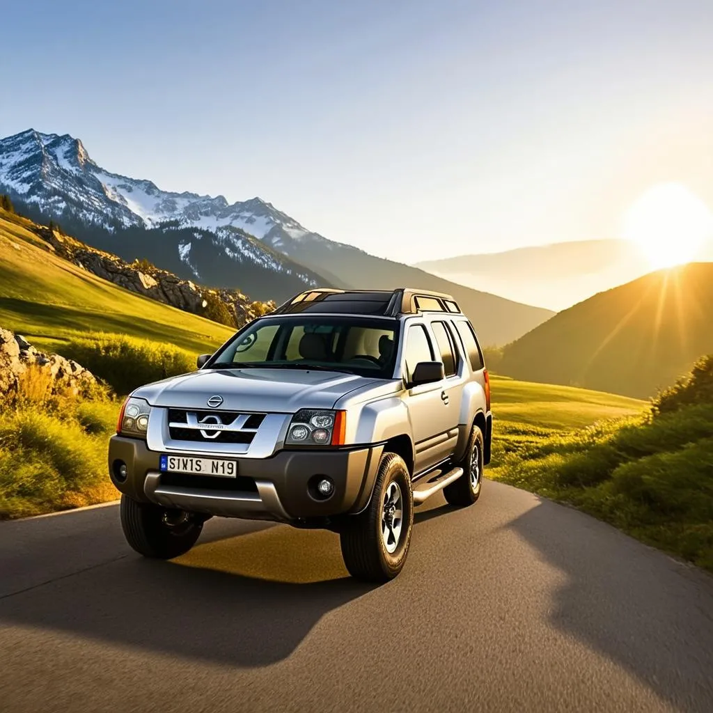 Nissan Xterra Driving on a Mountain Road