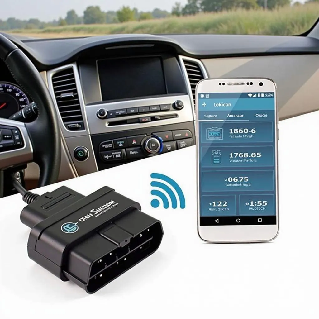 OBD Adapter Connected to an Android Phone