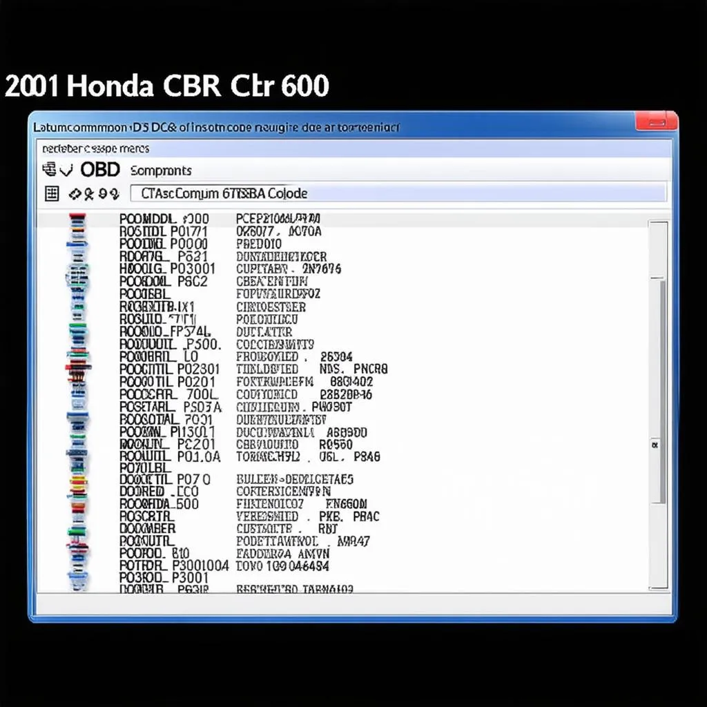 OBD codes for a 2001 Honda CBR 600