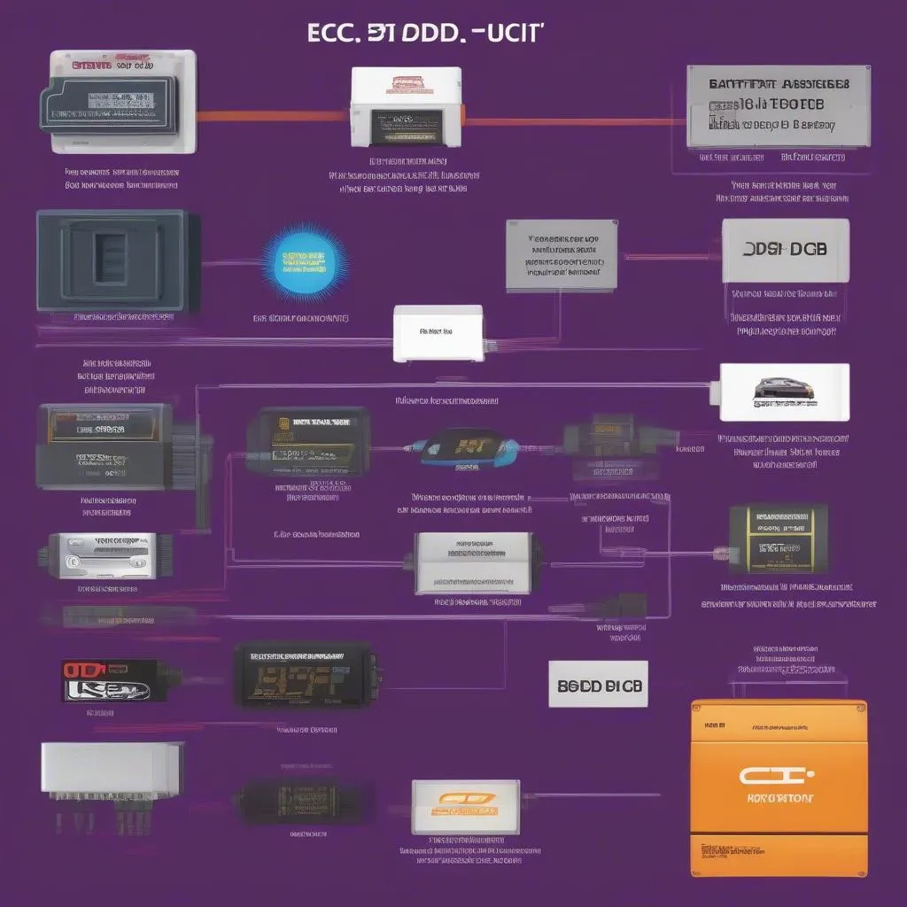 Illustration of OBD codes and battery connections