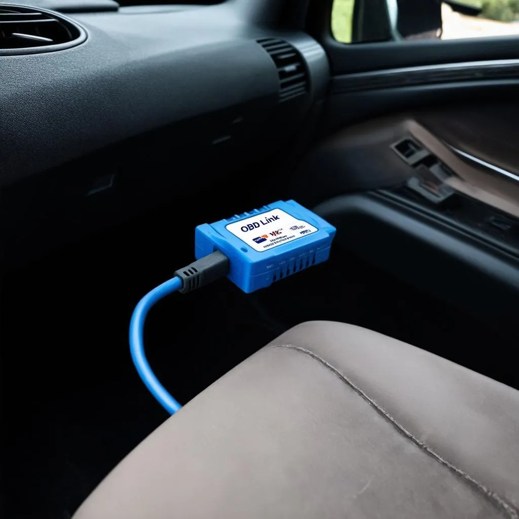 OBD Link MX+ in a car dashboard