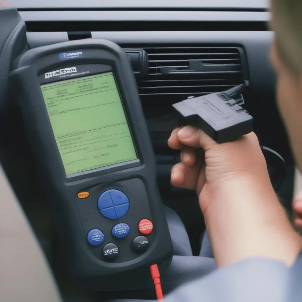 OBD scan tool in use