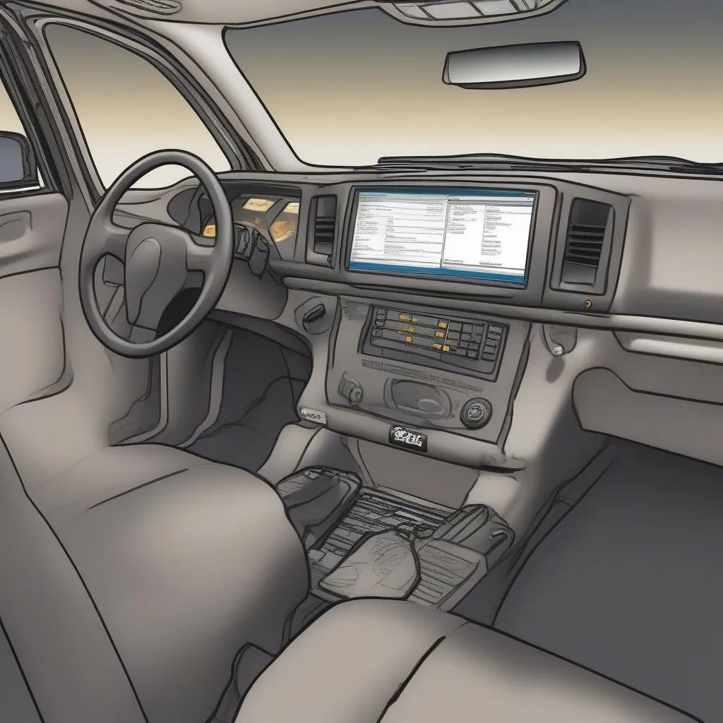 OBD Scanner Connected to a 2008 Mitsubishi