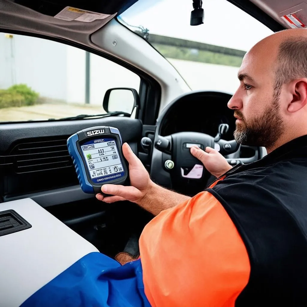 OBD Scanner Connected to Isuzu D-Max