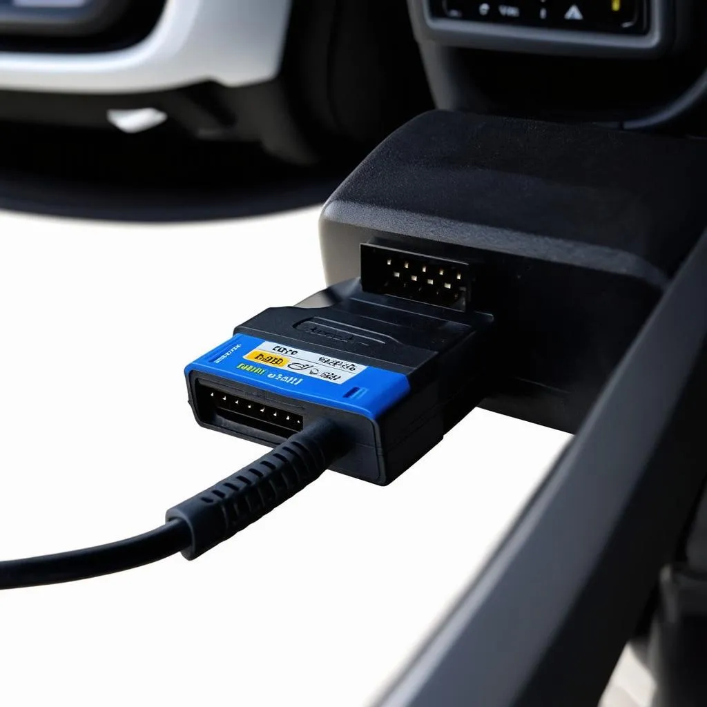 OBD Scanner Connected to Car