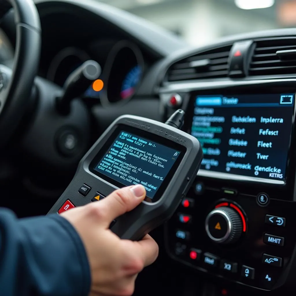 OBD Scanner Connected to European Car