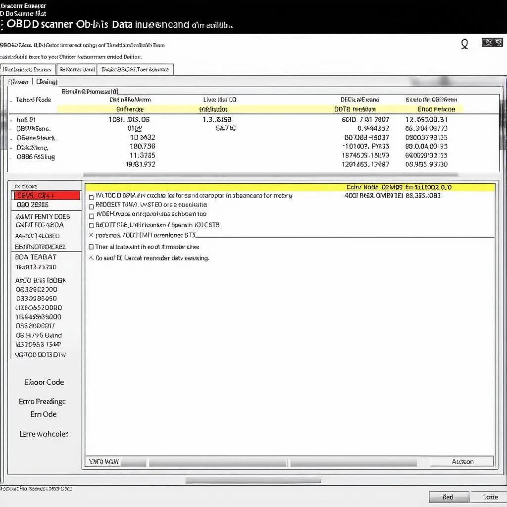 OBD Scanner Software Interface