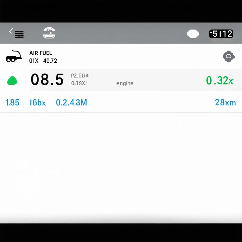 OBD2 app for monitoring air fuel mixture