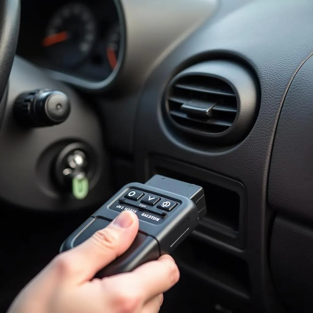 OBD2 Scanner Connected to Daewoo Matiz