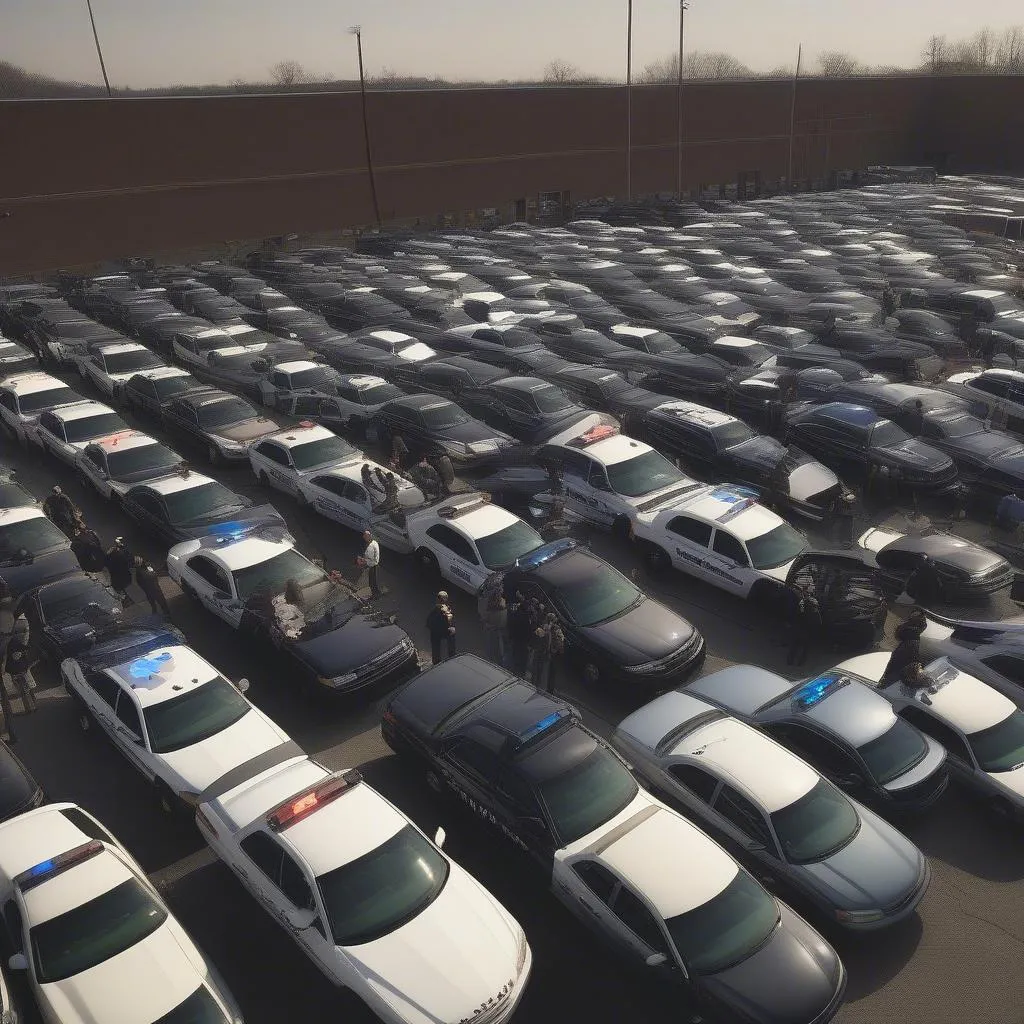 Crowds at an Ohio Police Car Auction