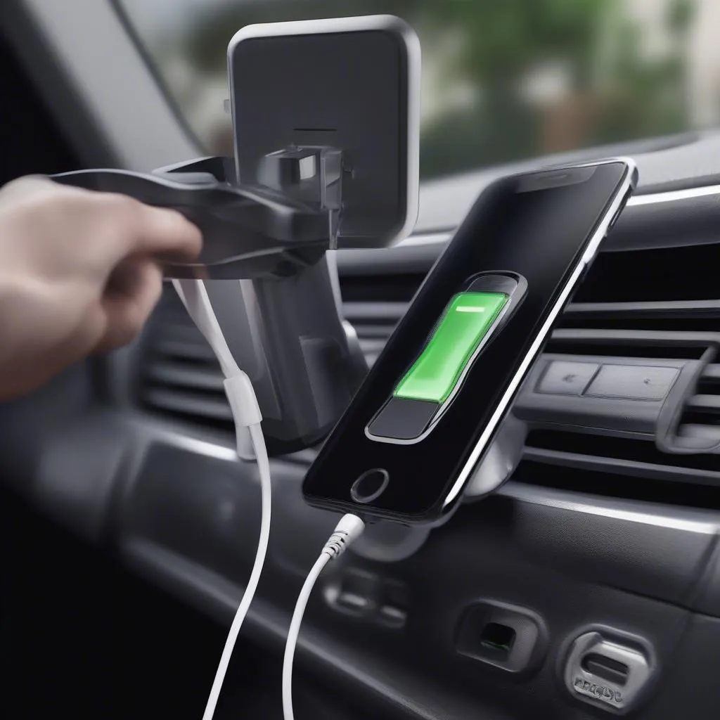 Charging phone in a car