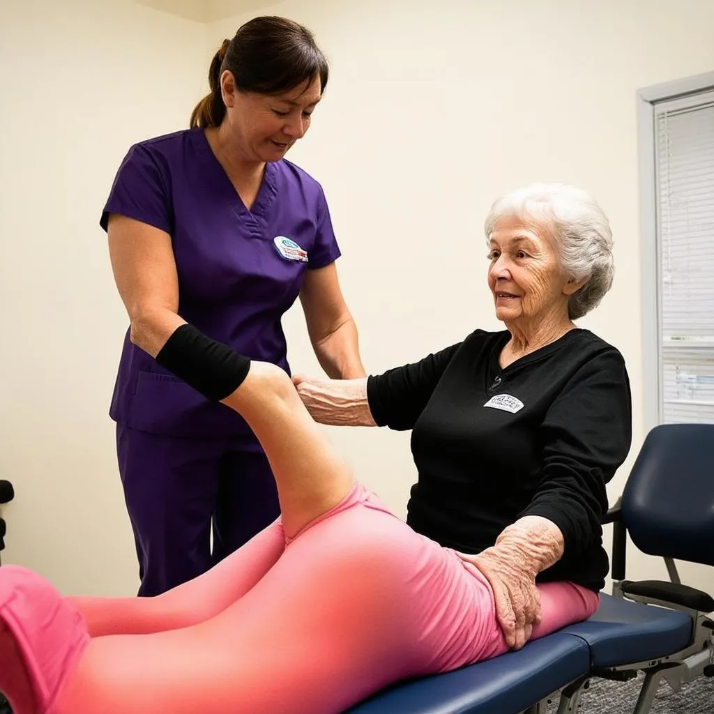 Physical Therapist Assisting Senior