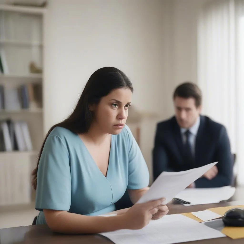 Pregnant Woman Meeting Lawyer