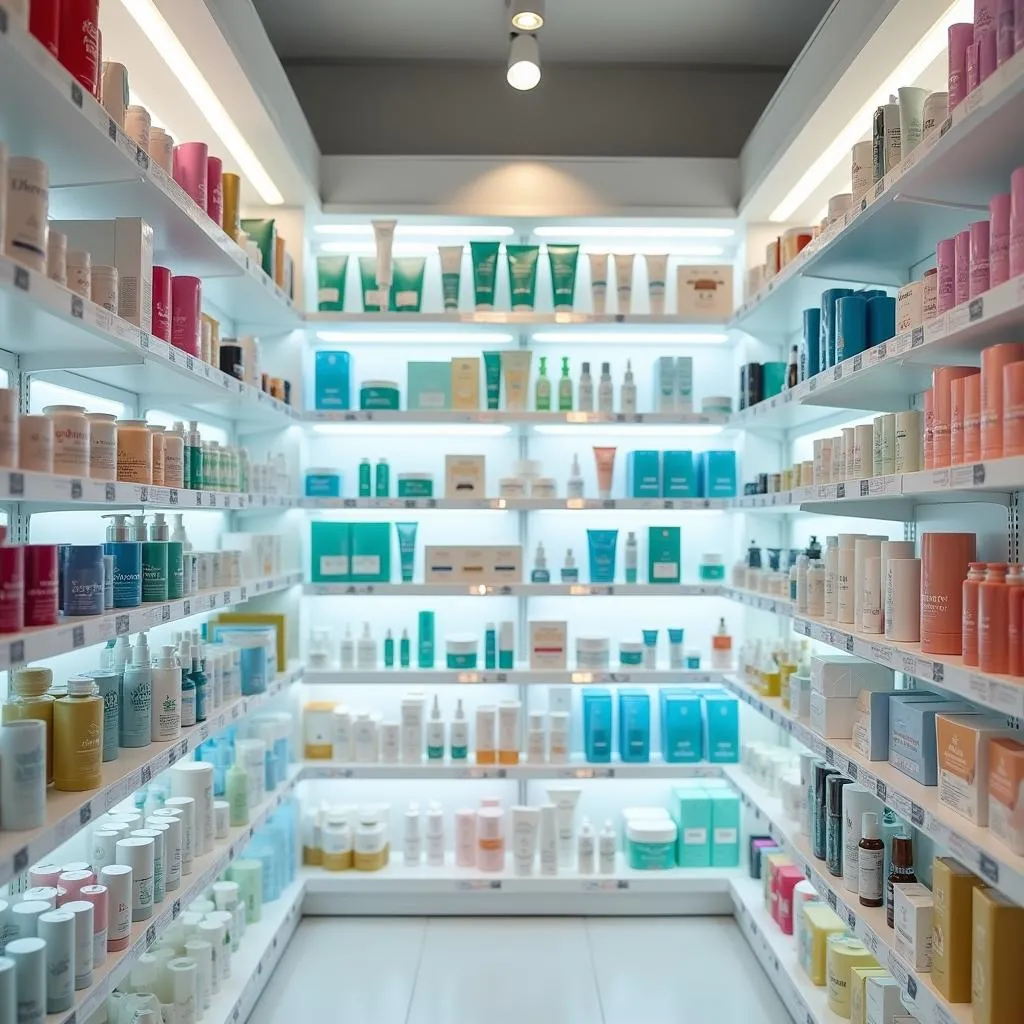 Product Display in a Skin Care Aisle