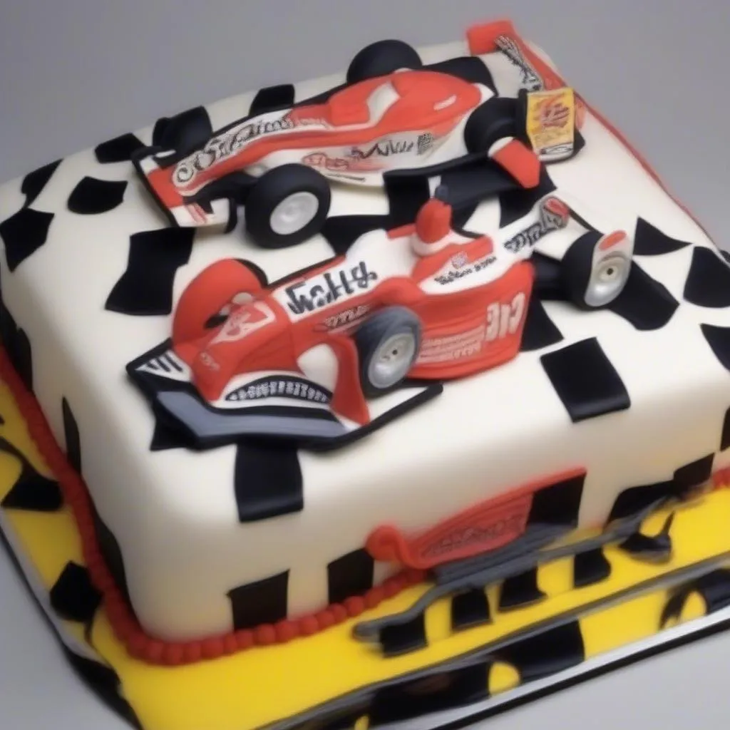 Race car sheet cake design