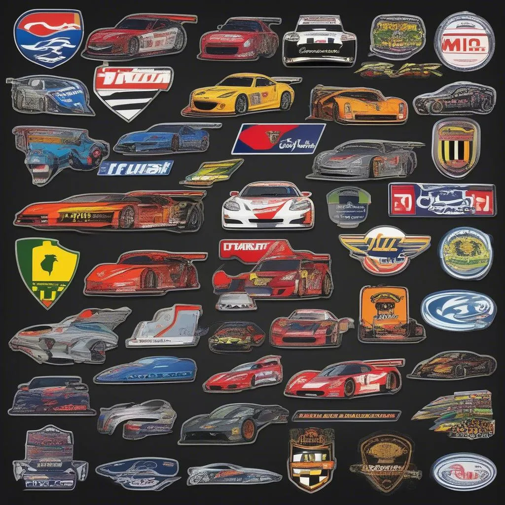 Race car stickers design collection