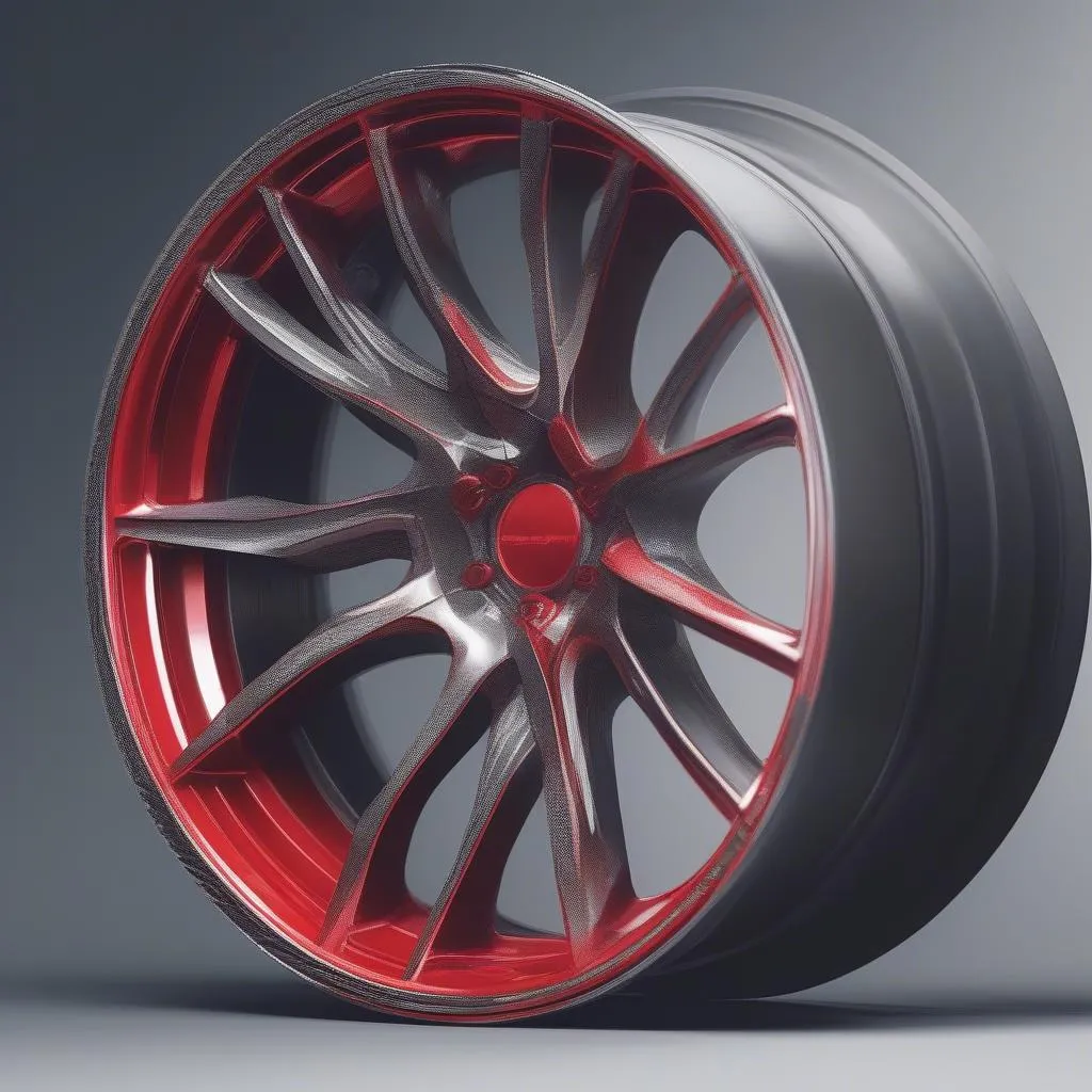 racing car rims on a car