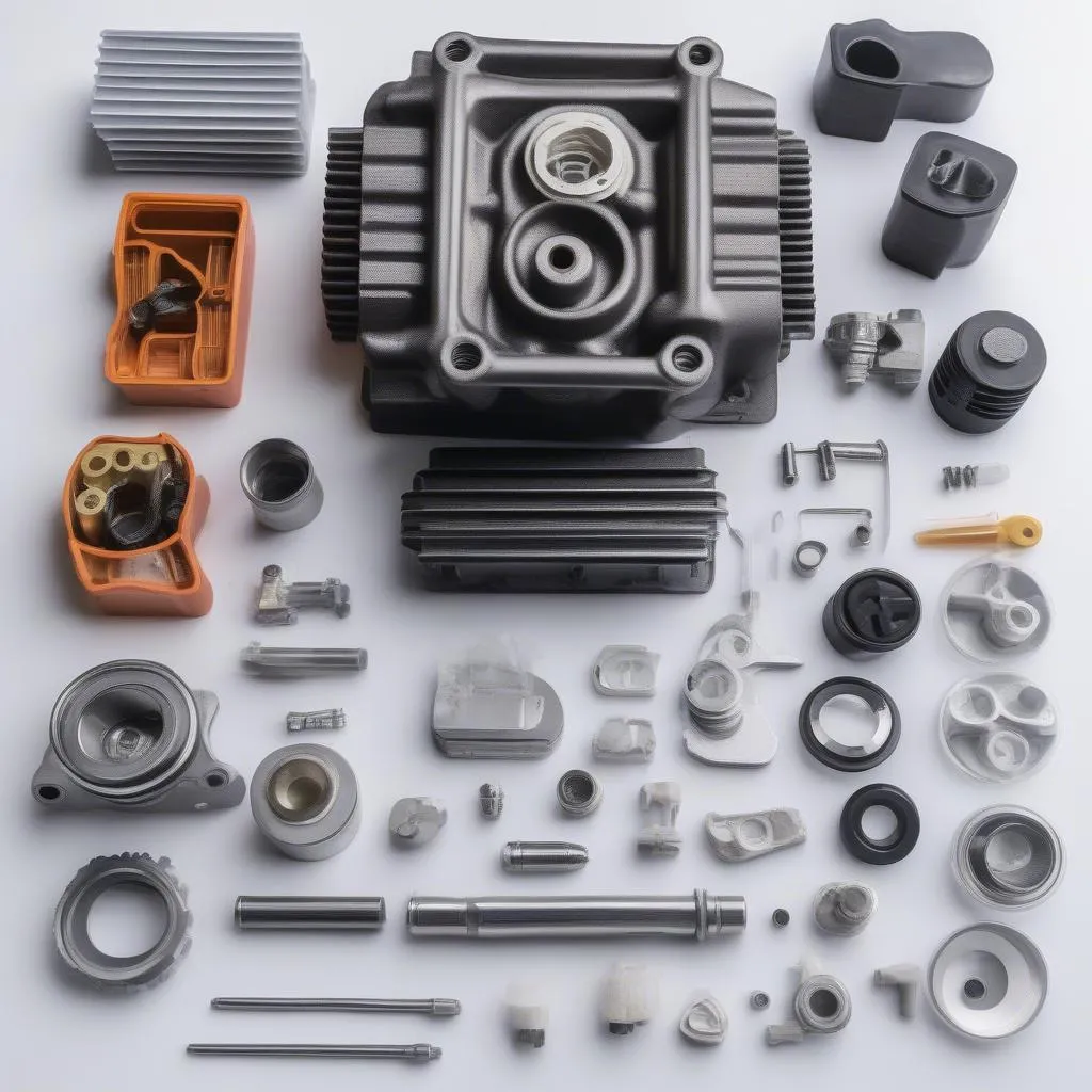 Parts for RC car diesel engines.