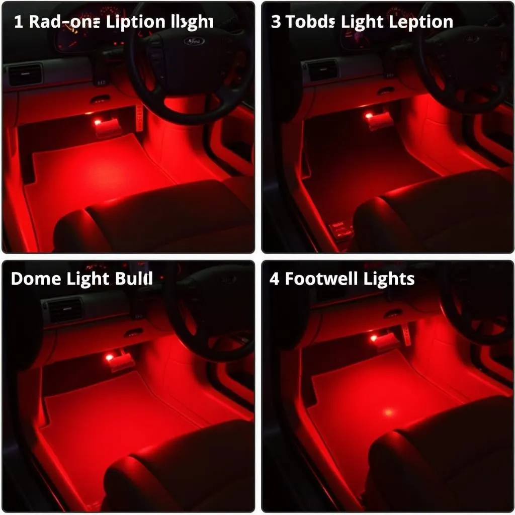 Red LED Car Interior Lights Customization Options