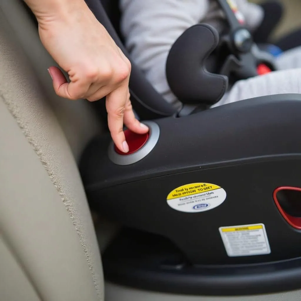 Removing a Safety 1st car seat from its base