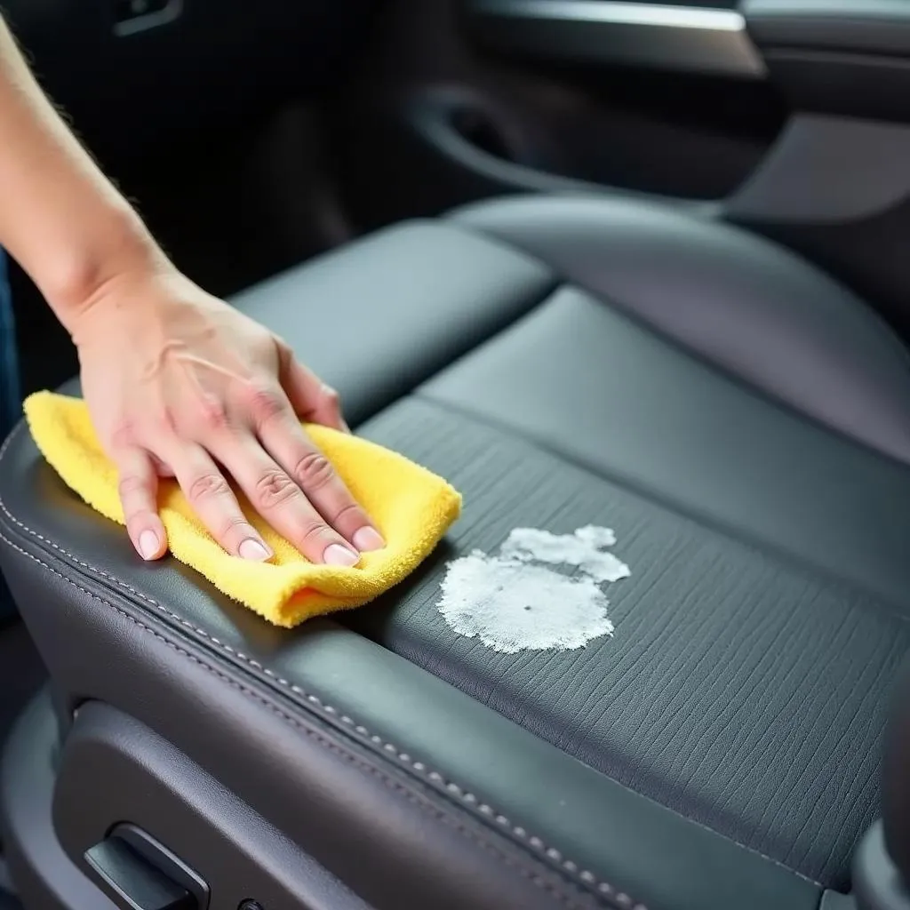 Removing sunscreen stains from car upholstery