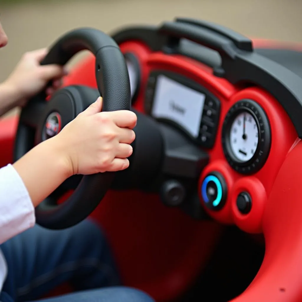 Ride-on car features close-up