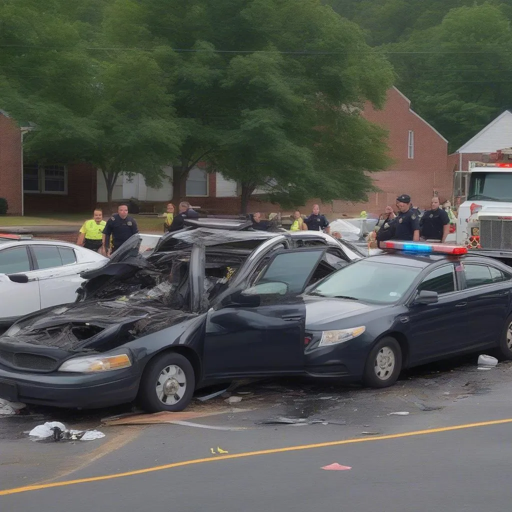 Car accident scene Roanoke VA