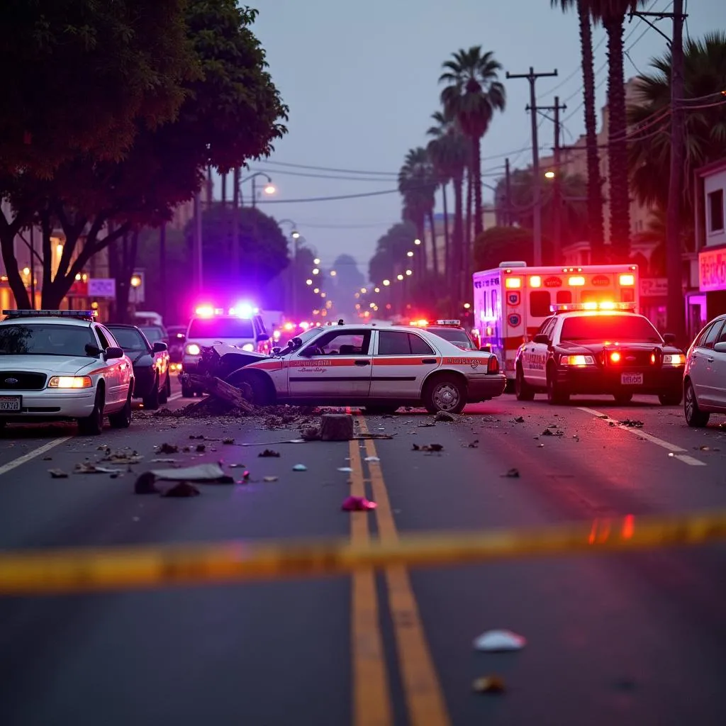 Santa Barbara car crash scene